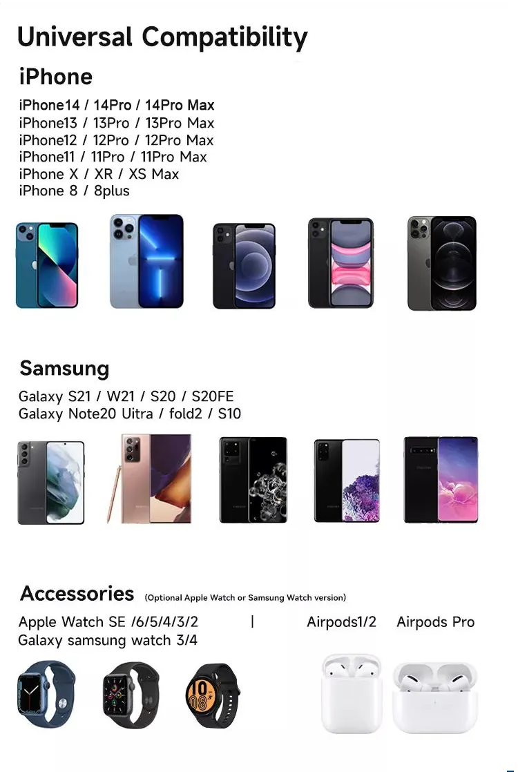 2023トレンド折りたたみ式Qi Fast 15W 3 in1ワイヤレス充電器スタンドforIphone 11 12 13 14 promaxSamsung充電ステーション