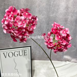 ดอกไฮเดรนเยียประดิษฐ์แบบสองหัว สีเขียวอ่อน สำหรับตกแต่งงานแต่งงาน - Product Image 2