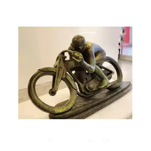 现代艺术硅雕塑摩托车人青铜雕塑