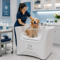 Baignoire pour chien Dpbathe pour salon, baignoire extra large et profonde pour le toilettage des races de grande taille