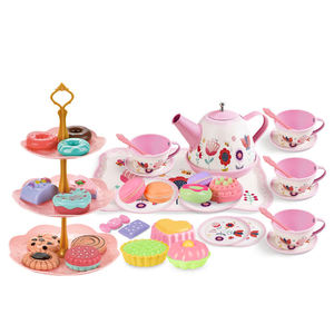 Juego de teteras para niñas pequeñas, Set de Dulces, <span class=keywords><strong>galletas</strong></span>, macarrones, juego de fiesta de té de <span class=keywords><strong>princesa</strong></span> para niños, juguetes de cocina de imitación - Product Image 6