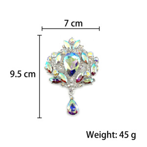 2025 nuevo diseño brillante cristal AB diamantes de imitación pedante broches para boda accesorios de vestido de novia - Product Image 2