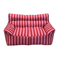 Canapé pouf moderne en tissu 2025, double place, design rayé, extérieur/intérieur, housse amovible imperméable, usine chinoise