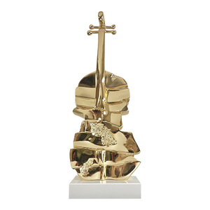 Hiện Đại Tùy Chỉnh Ánh Sáng Sang Trọng Trang Trí Nội Thất Violin Trang Trí Nội Thất Bài Viết Trừu Tượng Electroplated Nhựa Điêu Khắc - Product Image 5