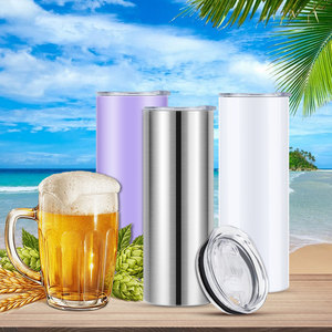 แก้วเก็บความเย็นสแตนเลสหนา20ออนซ์,แก้วสกินนี่หุ้มฉนวนสีขาวช่องว่างตรงผนังสองชั้น - Product Image 5