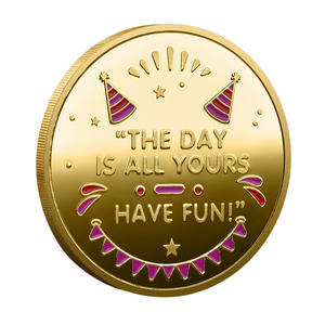 Pièce commémorative plaquée en métal bicolore, gravée, de collection, pour un 16e anniversaire, cadeau de vœux - Product Image 3