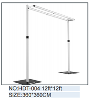 Supports de toile de fond télescopiques en aluminium robustes (12x12 pieds et 10x10 pieds) pour décorations de mariages et salons professionnels