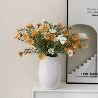 Vase en céramique émaillée moderne ARM LVG, ensemble de 3 pièces, blanc, décoration artistique créative pour la maison, vase à fleurs, récipient floral design
