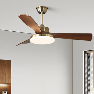 42/52 inch bằng gỗ ánh sáng ăn uống quạt trần với ánh sáng LED DC động cơ 3/5 lưỡi thẳng IR điều khiển từ xa và chuyển đổi từ xa - Product Image 2