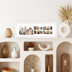 Cadre <span class=keywords><strong>photo</strong></span> mural en bois blanc pour bébé, 1+12 ouvertures, <span class=keywords><strong>collage</strong></span> mensuel, cadeau de naissance, souvenir, vente en gros OEM - Product Image 3
