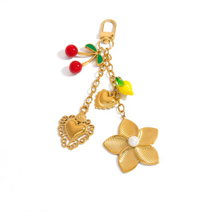 จี้ห้อยกระเป๋าสแตนเลส รูปผลไม้ มุก สตรอว์เบอร์รี หัวใจ ของขวัญ แฟชั่น - Product Image 4