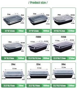 Fiambrera de almacenamiento reutilizable <span class=keywords><strong>Rectangular</strong></span> desechable sin BPA, contenedores de preparación de comida cuadrados desechables para alimentos microwable de plástico - Product Image 3
