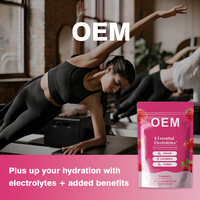Mezcla de bebidas en polvo de electrolitos OEM/ODM-Sabor a frambuesa, 16 paquetes de pegatinas-Keto Friendly, sin OGM y sin azúcar
