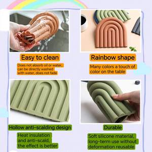เสื่อฉนวนกันความร้อนซิลิโคนกันลื่นสำหรับห้องครัวสไตล์ทันสมัยผู้ถือแผ่นรองจานบนโต๊ะอาหาร - Product Image 5