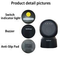 Lecteur de codes-barres 2D de bureau YUNEW, lecture automatique continue de codes-barres 1D 2D QR, scanner omnidirectionnel pour magasin, paiement POS