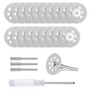 JOWIN 20 PCS Disques de coupe <span class=keywords><strong>diamant</strong></span>és professionnels 545, kit de roues pour outils rotatifs <span class=keywords><strong>Dremel</strong></span> |   Lames de 22 mm (épaisseur 0,6 mm) revêtues de CrN +4 - Product Image 2