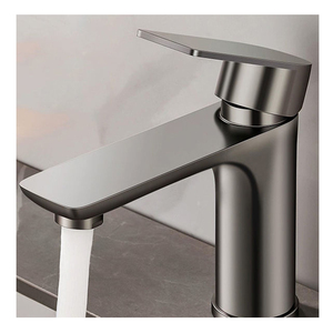 <span class=keywords><strong>Robinet</strong></span> de lavabo cascade en acier inoxydable SUS304 gris anthracite, monotrou, sans plomb, pour salle de bain, mitigeur moderne pour vasque - Product Image 3