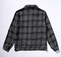 Mode automne et hiver hommes Slim Fit Flip col rayé coupe-vent polyvalent veste décontractée