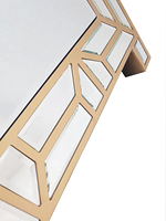 Table de Chevet Moderne Luxe Argentée avec Miroir et 2 Tiroirs pour Chambre à Coucher – Vente en Gros