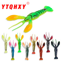 Huit couleurs Silicone appât souple Simulation crevettes 8.3cm 5.5g Drop Shot crochet Topmouth Culter basse Mandarin poisson leurre leurres de pêche
