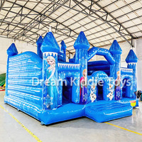 Château Gonflable Glacé et Neigeux en PVC pour l'Extérieur, Parc de Trampoline Gonflable, Château de Saut, Jeu d'Aventure Combiné pour Enfants