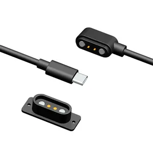 Livolo — câble magnétique Pogo 2 broches vers USB Type C, personnalisé, pour montre connectée