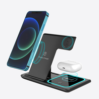 Chargeur sans fil 3 en 1 Montres de téléphone Support de charge rapide Portable 15W Pliable Chargement sans fil