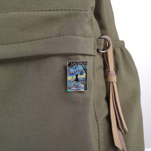 Брошь-значок «Звездная ночь» Ван Гога с кошками, на заказ, для эмалевых значков, забавное животное, мультяшный стиль, металл, черный - Product Image 3