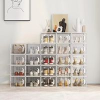 Boîtes de rangement pour chaussures en plastique transparent empilables, 13,1 x 9,1 x 5,6 pouces, lot de 12, pour placard, baskets