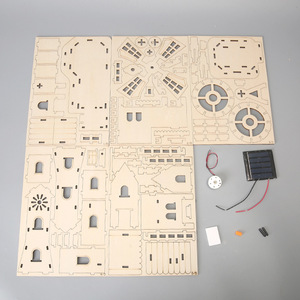 Casita Solar con Molino <span class=keywords><strong>de</strong></span> Viento Holandés <span class=keywords><strong>de</strong></span> <span class=keywords><strong>Madera</strong></span>, Juguetes Educativos DIY, Material Didáctico para Niños con Bolsa <span class=keywords><strong>de</strong></span> Materiales Científicos - Product Image 3