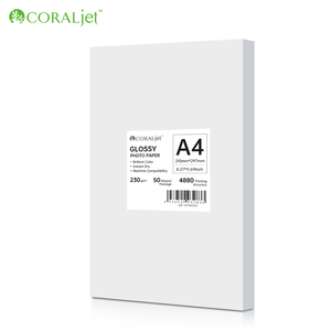 CORALjet 50 yaprak 8.3 "x 11.7"(A4) mürekkep püskürtmeli yazıcı çıkartması için yüksek kaliteli parlak fotoğraf kağıdı fotoğraf kağıdı ofis malzemeleri