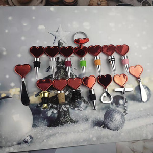 Heart Shaped Zinc Alloy Wine Stopper Red Electroplated Sealing For Valentine's Day Mother's Day - Product Image 4
