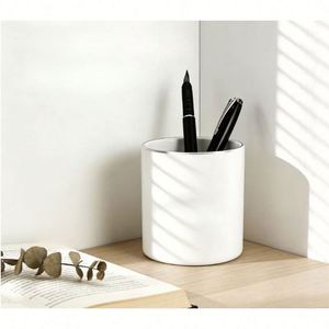 Porte-stylos rond en aluminium, tube de rangement de bureau en métal pour stylos, pinceaux cosmétiques, papeterie créative, vente en gros du fabricant - Product Image 4