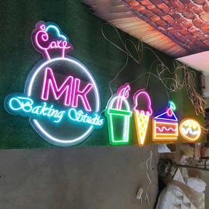 Restaurante al aire libre tienda de neón de acrílico señal intermitente Led Pizza forma de luz de neón señales Decoración - Product Image 4