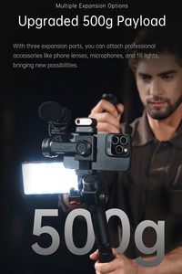 Hohem M7 AI Tracking Gimbal แกนกันสั่น 3 แกนสำหรับโทรศัพท์ พร้อมไฟเติมแสง หน้าจอสัมผัสขนาด 1.4 นิ้ว ถอดออกได้ รีโมทคอนโทรล Hohem ISteady M7 Hohem M7 AI - Product Image 2