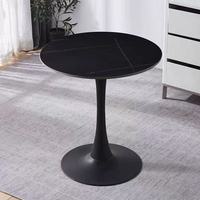 Table de salle à manger moderne en pierre frittée à pieds en métal haute charge assemblée pour une utilisation en hôtel et en appartement