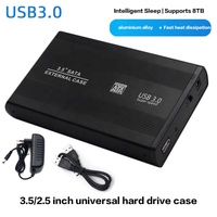 Venta al por mayor de fábrica Caja de disco duro portátil de metal de 3,5 pulgadas Caja de disco duro externo USB 3,0 a SATA
