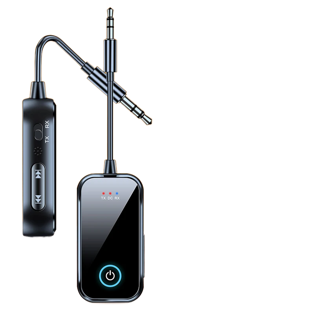 2-in-1 HiFi Stereo Music Receiver Transmitter AUX Wireless Audio Adapter for 5.4 3.5MM Mic Car Airplane TV PC Plastic