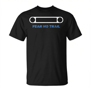 T-shirt Fear No Trail pour hommes, femmes et enfants, design 4x4, en coton noir, coupe unisexe - Product Image 2