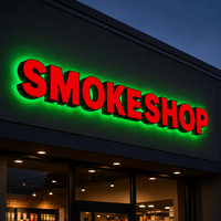 Enseigne LED acrylique personnalisée de haute qualité pour extérieur, éclairée par l'avant, pour magasin de tabac, avec logo lumineux pour entreprise
