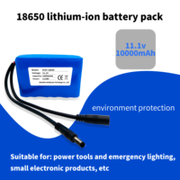HIZY personnalisé 18650 11.1v 10000mAh cylindrique LiCoO2 Lithium Ion batterie BMS JST Molex connecteur pour appareils électriques