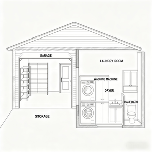 Conception de <span class=keywords><strong>villa</strong></span> familiale américaine personnalisée, plan de maison moderne à deux étages avec 3 chambres, garage et design graphique extérieur - Product Image 6