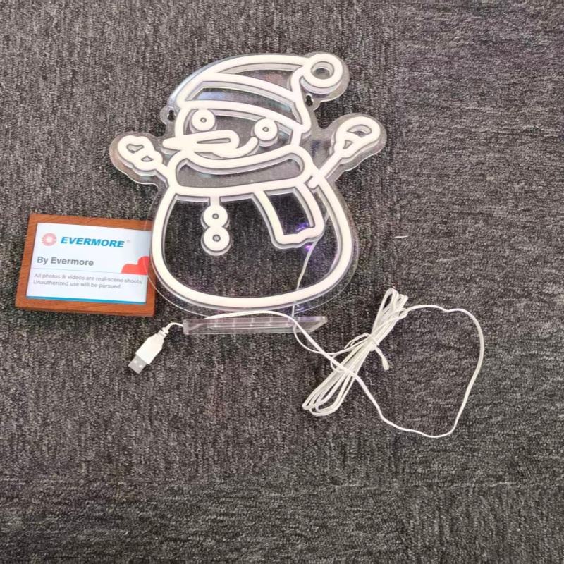 Evermore 2025 New Christmas Halloween Acrylic Neon Light Snowman Indoor Styling Atmosphere Light IP44