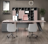 Escritorio Ejecutivo Grande de Madera para Mesa de Trabajo Individual, Muebles de Oficina para Empresas Comerciales