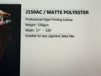 Rollo de Lienzo de Poliéster IJcanvas para Impresión con Plotter, Tinta de Pigmento Mate para Impresión UV/Digital de 24''-72'' X 30/50m