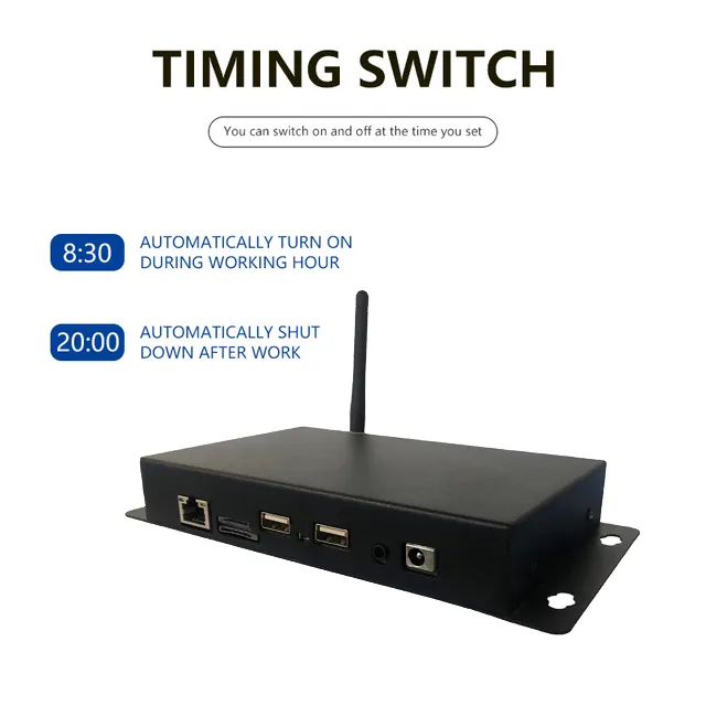 Casing Logam 4K, Android Wifi Lan 4G 3G Media Box Player CMS Cloud Management untuk Android Digital Signage