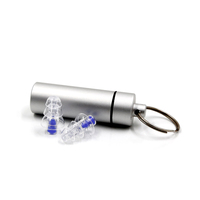 Bouchons d'oreilles musicaux avec boîte en aluminium noir, protection auditive élégante en silicone, bouchons anti-bruit
