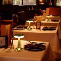 Lampe de table de bar contemporaine à capteur tactile LED rechargeable sans fil, éclairage nocturne simple et écologique pour restaurant, café, chambre