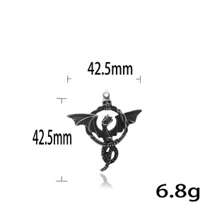 Collier pendentif dragon en acier inoxydable pour hommes, bijoux à chaîne de style gothique sur le thème des animaux - Product Image 2