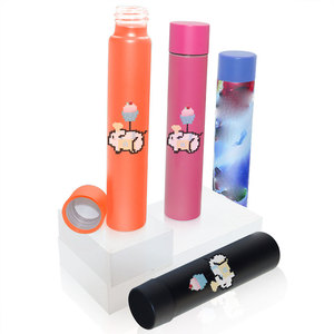Envase de Vidrio a Prueba de Niños Personalizado, Tubo de Vidrio Transparente Negro Mate para Cigarros, Tabaco y Hierbas Secas - Product Image 3